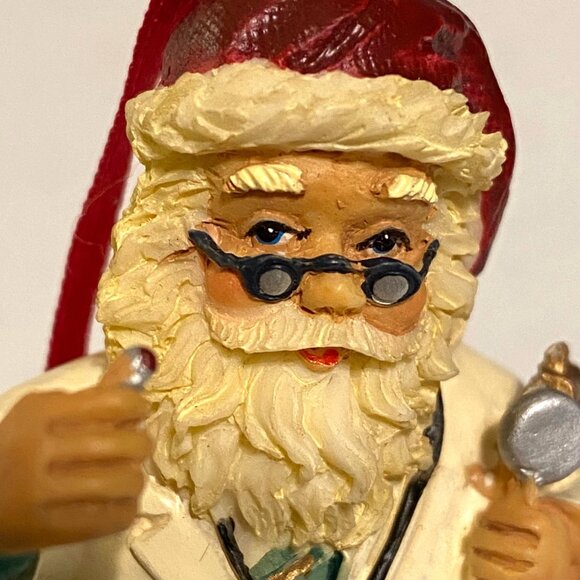Santa Claus Doctor Ornament With Stethoscope and Red Ribbon Christmas decoration - Picture 5 of 10